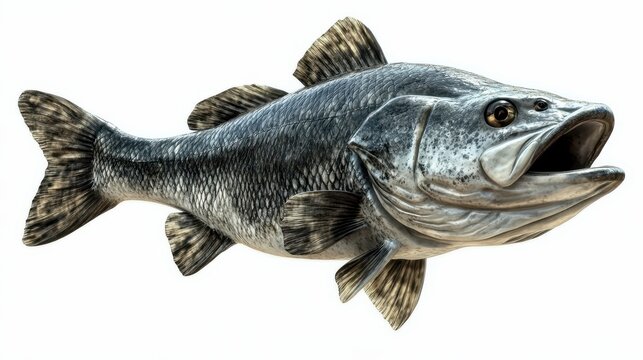 recommend clip art: Bass clipart, element, 3D illustration, realistic, isolated on white background