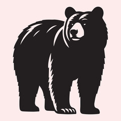 bear silhouette Vector, Black Bear Vector, Bear logo, Bear icon.