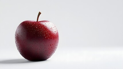 1. **A 3D render of a freshly fallen apple, its vibrant red skin glistening against a pristine white background