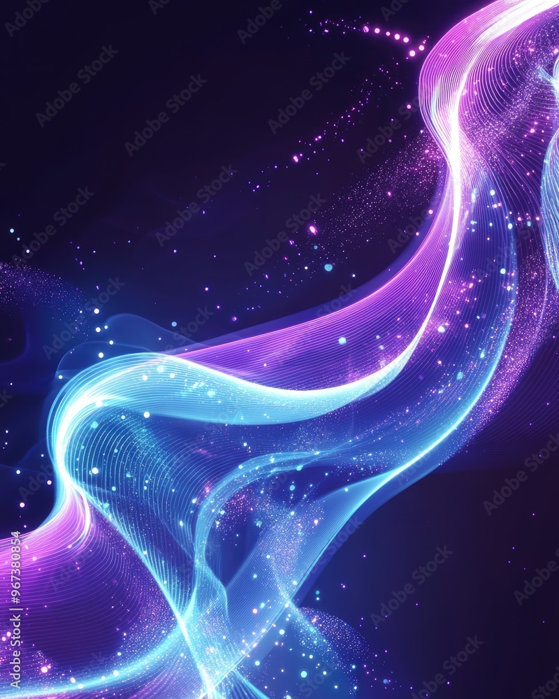 Aufkleber dynamic neon motion with speed and blur mimicking the cool air flow from an air conditioner sparklin