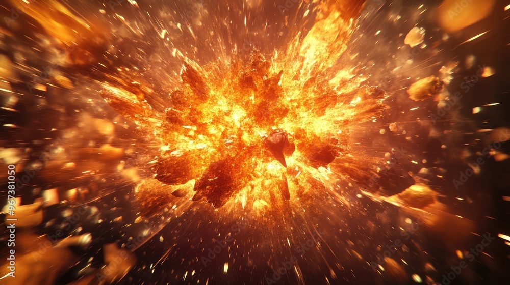 Poster explosion and slashing effect background graphic in a 16 9 format