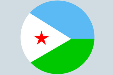 flag of Djibouti in the form of a round icon