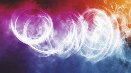 Fototapeta premium Abstract swirls of colorful smoke create a dynamic and artistic visual effect.
