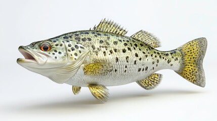 Crappie clipart, element, 3D illustration, realistic, isolated on white background