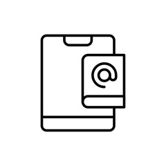 Contact book outline icons, minimalist vector illustration ,simple transparent graphic element .Isolated on white background