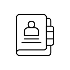 Fototapeta premium Contact book outline icons, minimalist vector illustration ,simple transparent graphic element .Isolated on white background