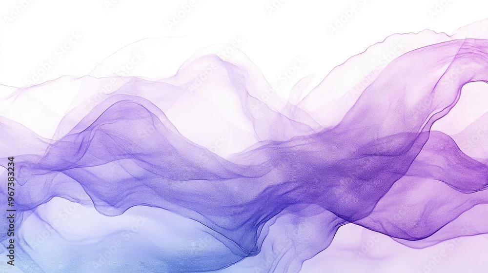 Poster a beautiful blend of purple and blue waves, creating an ethereal and calming abstract background des