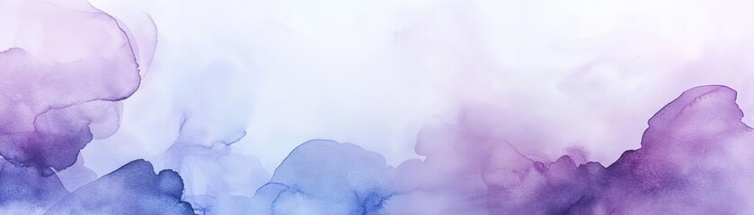 Soft watercolors blend elegantly, creating a serene background with gentle hues of purple and blue for artistic designs.