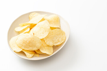 白背景にポテトチップス