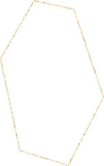 Golden Hexagonal Decorative Aesthetic Frame. Thin Gold Hexagon Border
