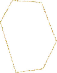 Golden Hexagonal Decorative Aesthetic Frame. Thin Gold Hexagon Border
