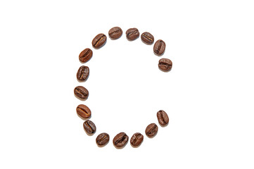 brown coffee bean letter C
