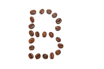 brown coffee bean letter B