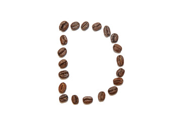 brown coffee bean letter D