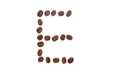 brown coffee bean letter E