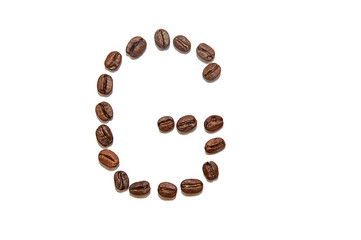 brown coffee bean letter G