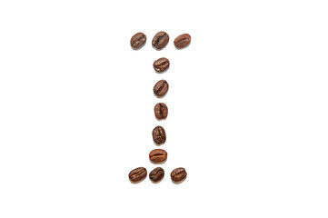 brown coffee bean letter I