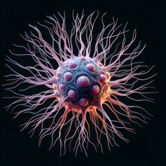 Obraz premium Isolated biology nerve cell, 3d rendering. 