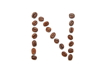 brown coffee bean letter N