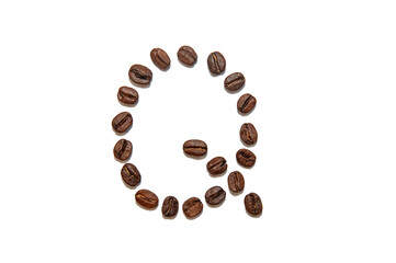 brown coffee bean letter Q