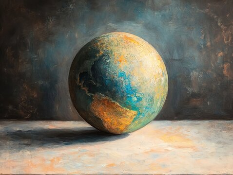 Rear view of an abstract globe