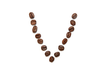 brown coffee bean letter V