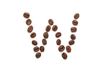 brown coffee bean letter W