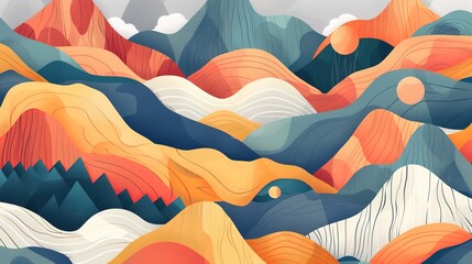 mountain pattern seamless wallpaper