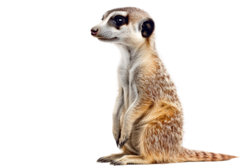 meerkat looking up on transparent background