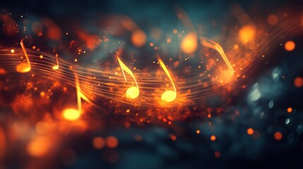 Imaginary images of beautiful musical notes