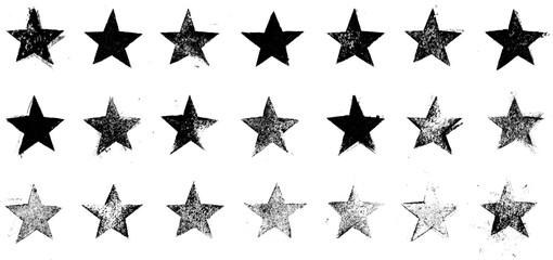 Grunge Star Stamp Vector Set