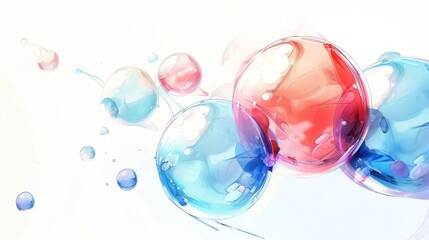 Colorful abstract bubbles with splashes, evoking a sense of fluidity and lightness.