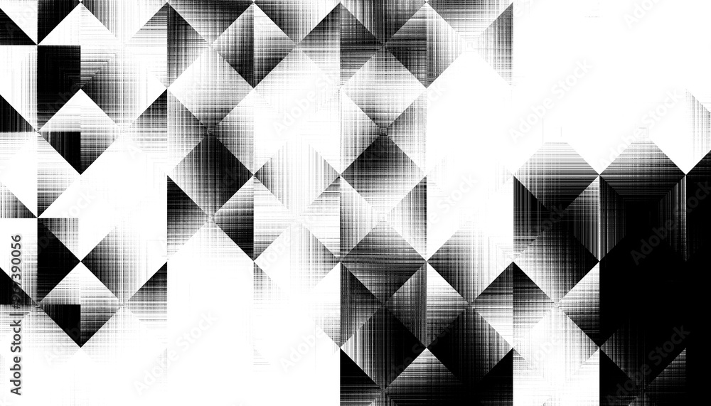 Poster Modern abstract transparent background texture with layers of black and gray transparent material in triangle diamond and squares shapes in