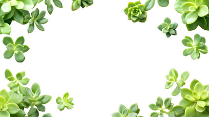 Fototapeta premium green clover leaves border isolated png transparent background