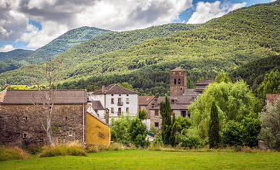 Fiscal, Aragón, Spain. Skyline of the old medieval village.