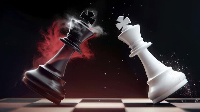 Chess Strategy Battle. Competition and rivalry in Business concept

