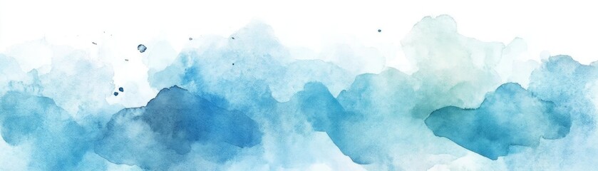 Fototapeta premium A serene watercolor splash in shades of blue, perfect for backgrounds, designs, and creative projects.