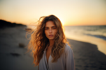 Portrait of a young woman loving the life shes living having fun on the beach