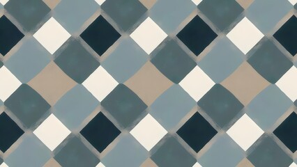 Seamless Geometric Pattern in Blue and Grey