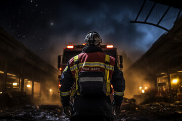 AI generated photo of car crash rraffic accident paramedics and firefighters