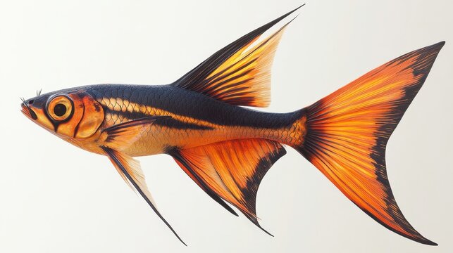 recommend clip art: Swordtail clipart, element, 3D illustration, realistic, isolated on white background