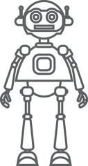 Illustration of Robot Icon in Flat Style.