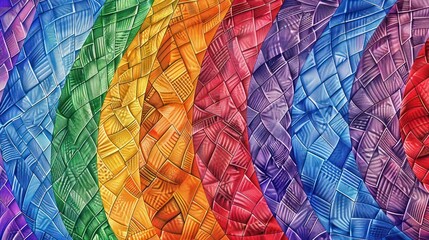 Fototapeta premium A vibrant, abstract wave of colors showcasing a textured, flowing design.