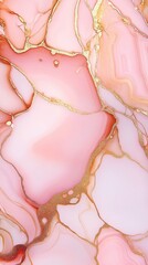 Pastel pink, beige, gold marble pattern with alcohol ink swirls.