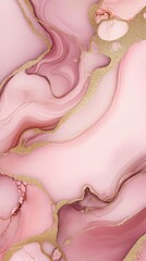 Pastel pink, beige, gold marble pattern with alcohol ink swirls.