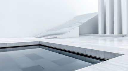 Obraz premium The Role of Symmetry in Minimalist Architecture, Explore how symmetry is a foundational principle in minimalist architecture, creating balance and harmony while emphasizing simplicity and clean design
