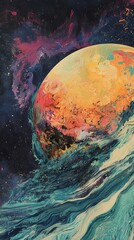 A surrealist depiction of a globe seen from the back