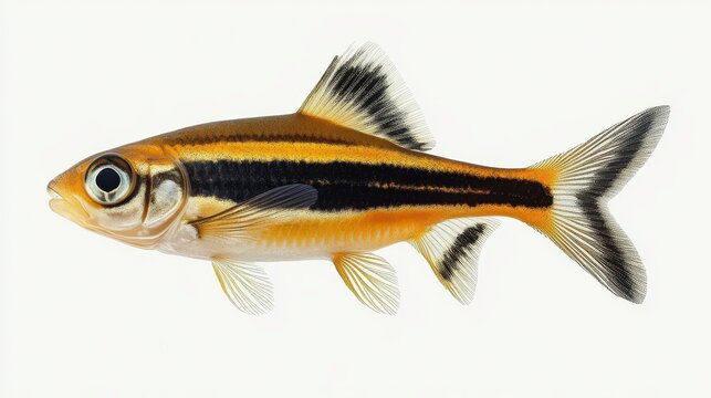 recommend clip art: Zebra danio clipart, element, 3D illustration, realistic, isolated on white background