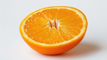 Fototapeta premium Close up image of a ripe orange quarter on a white background isolated