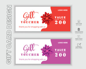 vibrant colorful gift voucher certificate coupon design template